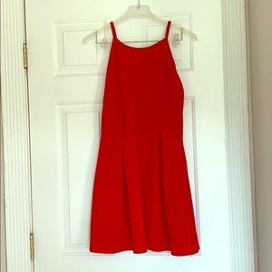 Red mini dress